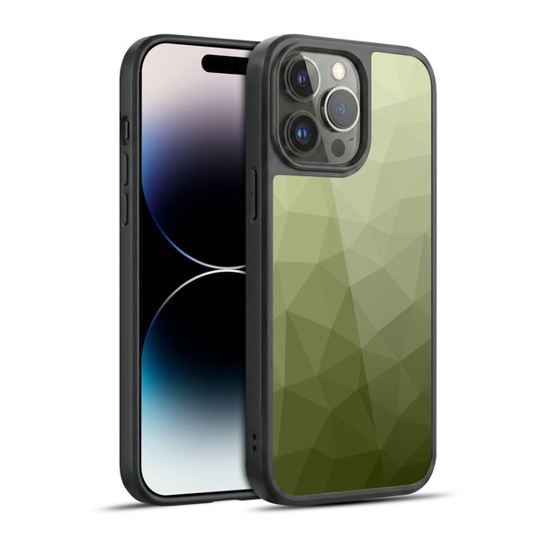 PLdesign Geometric Patterns Army Green Gradient Mesh Gel Armour Case For Apple iPhone 14 Pro Max