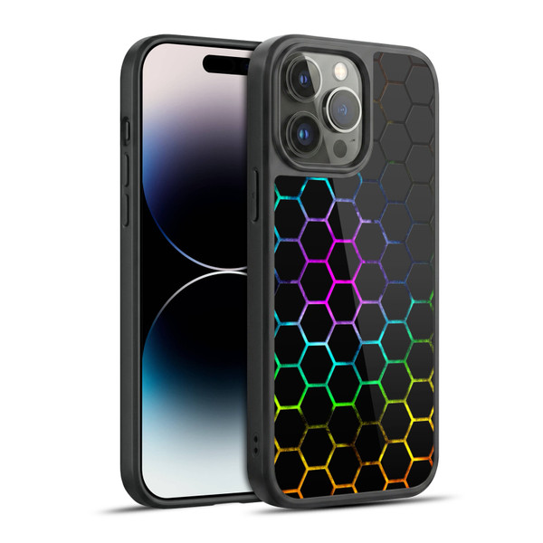 PLdesign Geometric Patterns Honeycomb Spectrum Gel Armour Case For Apple iPhone 14 Pro Max