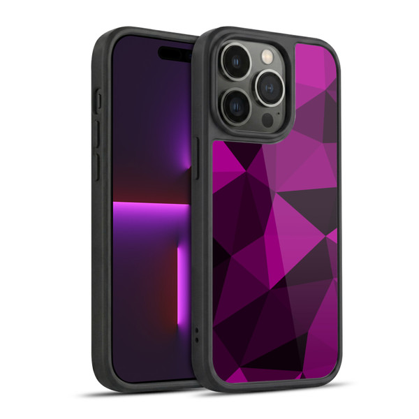 PLdesign Geometric Patterns Dark Pink And Black Mesh Gel Armour Case For Apple iPhone 14 Pro