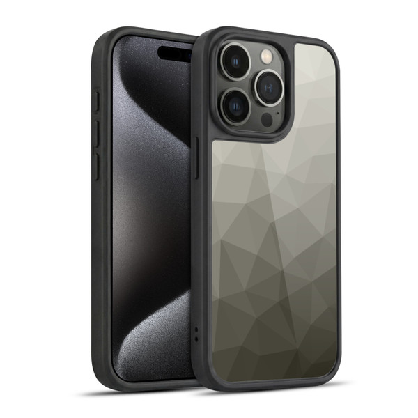 PLdesign Geometric Patterns Gray Gradient Mesh Gel Armour Case For Apple iPhone 15 Pro