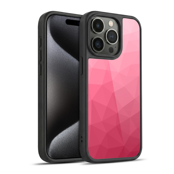 PLdesign Geometric Patterns Magenta Pink Ombre Mesh Gel Armour Case For Apple iPhone 15 Pro