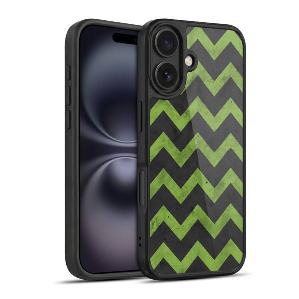 PLdesign Geometric Patterns Green Gray Vintage Gel Armour Case For Apple iPhone 16