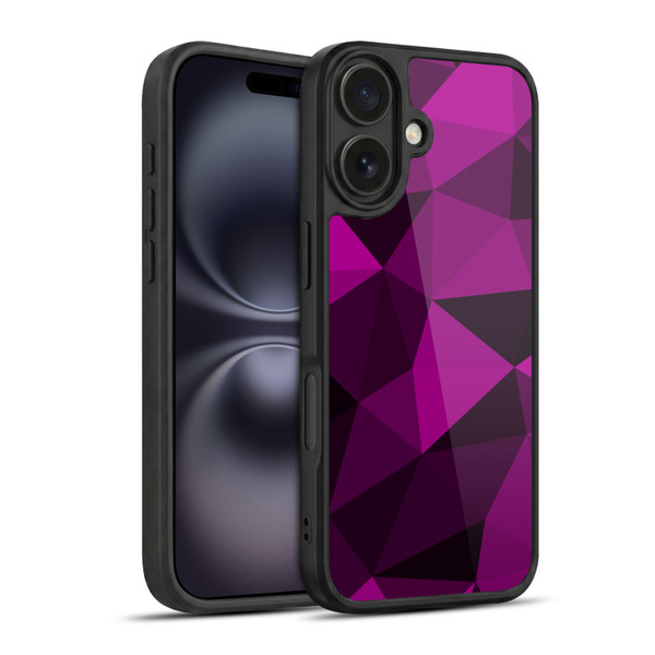 PLdesign Geometric Patterns Dark Pink And Black Mesh Gel Armour Case For Apple iPhone 16