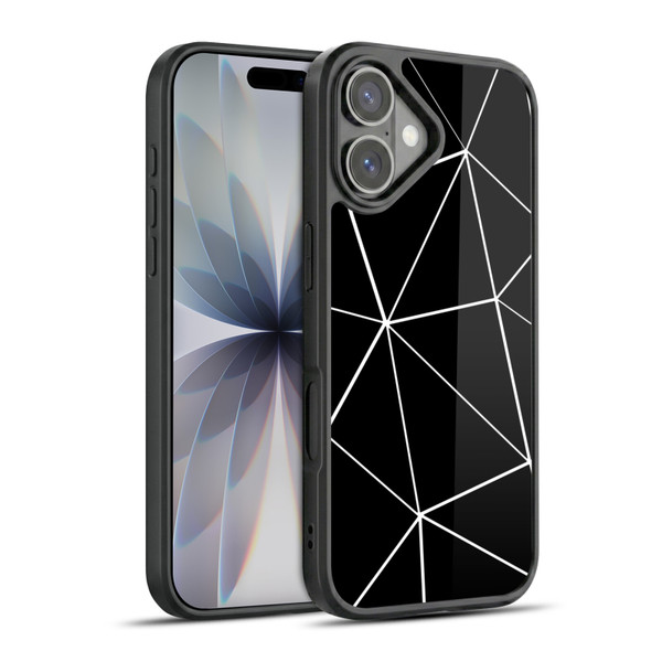 PLdesign Geometric Patterns Black Triangles White Lines Gel Armour Case For Apple iPhone 17