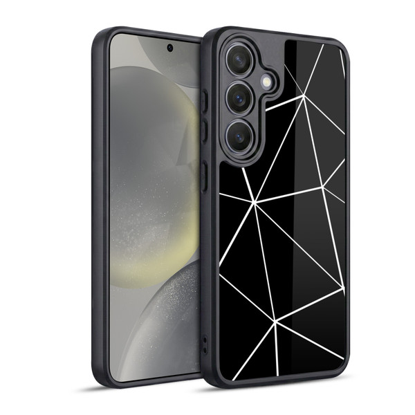 PLdesign Geometric Patterns Black Triangles White Lines Gel Armour Case For Samsung Galaxy S24 5G