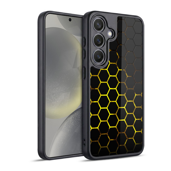 PLdesign Geometric Patterns Honeycomb Yellow Gel Armour Case For Samsung Galaxy S24 5G