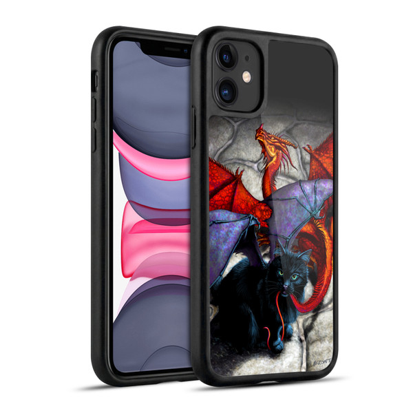 Stanley Morrison Art Bat Winged Black Cat & Dragon Gel Armour Case For Apple iPhone 11