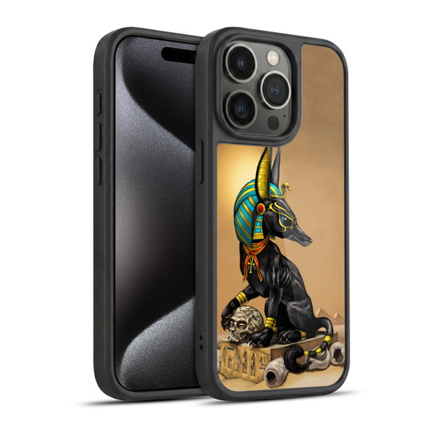 Stanley Morrison Art Egyptian Black Jackal Anubis Gel Armour Case For Apple iPhone 15 Pro