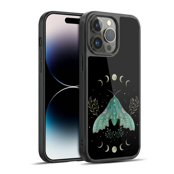 Episodic Drawing Illustration Animals Moon & Moth Gel Armour Case For Apple iPhone 14 Pro Max