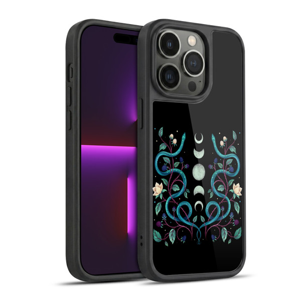 Episodic Drawing Illustration Animals Serpent Moon Gel Armour Case For Apple iPhone 14 Pro