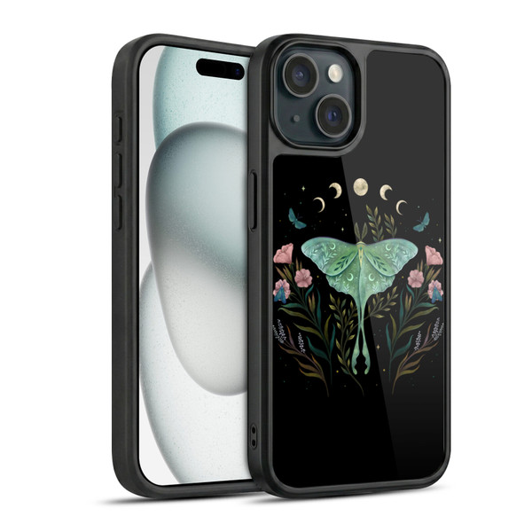 Episodic Drawing Illustration Animals Moth and Flowers Gel Armour Case For Apple iPhone 15