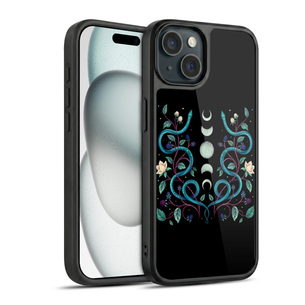 Episodic Drawing Illustration Animals Serpent Moon Gel Armour Case For Apple iPhone 15