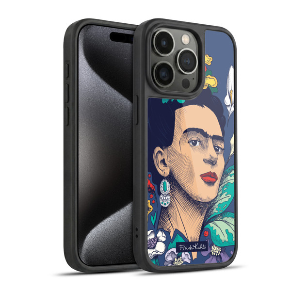Frida Kahlo Sketch Flowers Gel Armour Case For Apple iPhone 15 Pro