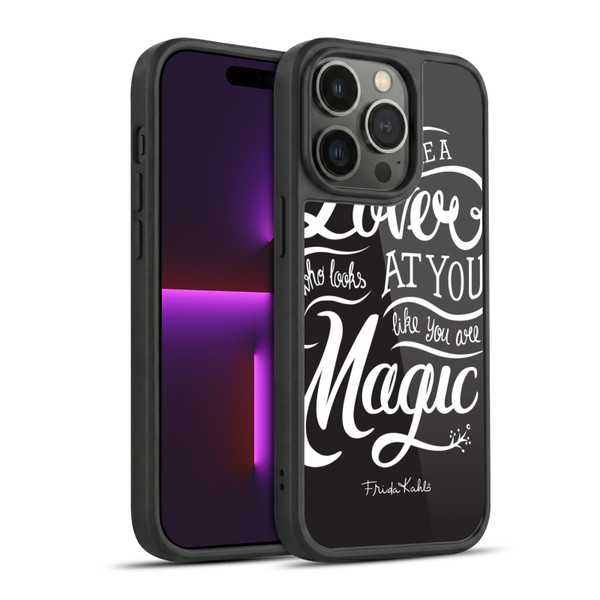 Frida Kahlo Typography Lover Black Gel Armour Case For Apple iPhone 14 Pro