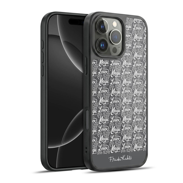 Frida Kahlo Typography Lover Grey Gel Armour Case For Apple iPhone 16 Pro Max