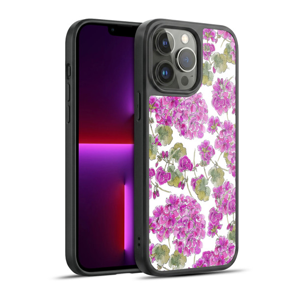 Anis Illustration Flower Pattern 2 Purple Gel Armour Case For Apple iPhone 13 Pro Max
