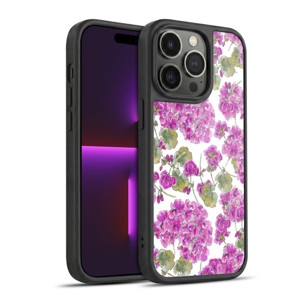 Anis Illustration Flower Pattern 2 Purple Gel Armour Case For Apple iPhone 14 Pro