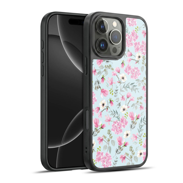 Anis Illustration Flower Pattern 2 Pink Gel Armour Case For Apple iPhone 16 Pro Max