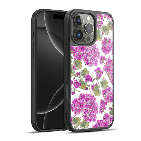 Anis Illustration Flower Pattern 2 Purple Gel Armour Case For Apple iPhone 16 Pro Max