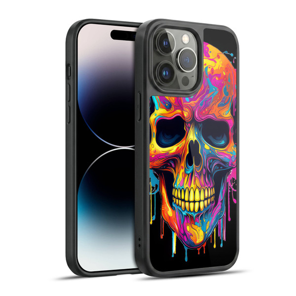 LebensArt Mix Art Rainbow Skull Gel Armour Case For Apple iPhone 14 Pro Max