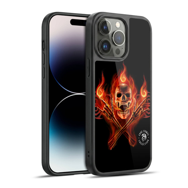 Anne Stokes Fire Tribal Hell Skull Gel Armour Case For Apple iPhone 14 Pro Max