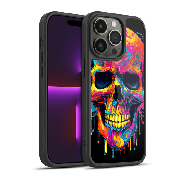 LebensArt Mix Art Rainbow Skull Gel Armour Case For Apple iPhone 14 Pro