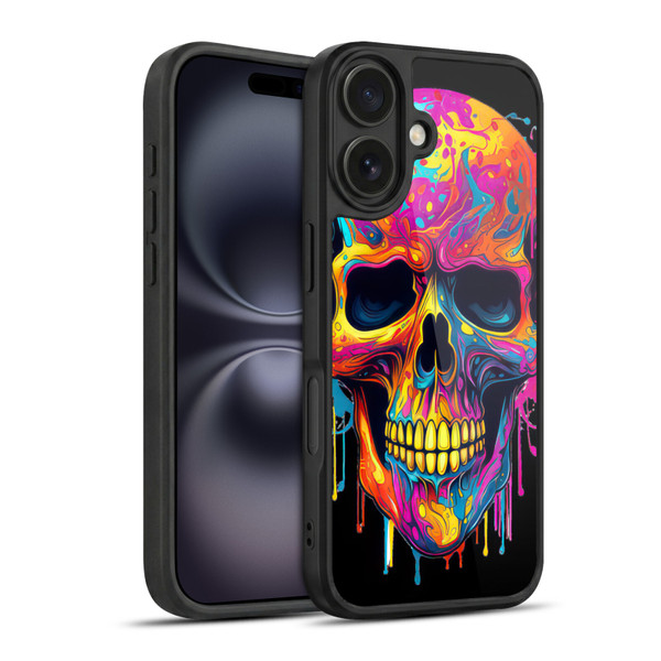 LebensArt Mix Art Rainbow Skull Gel Armour Case For Apple iPhone 16