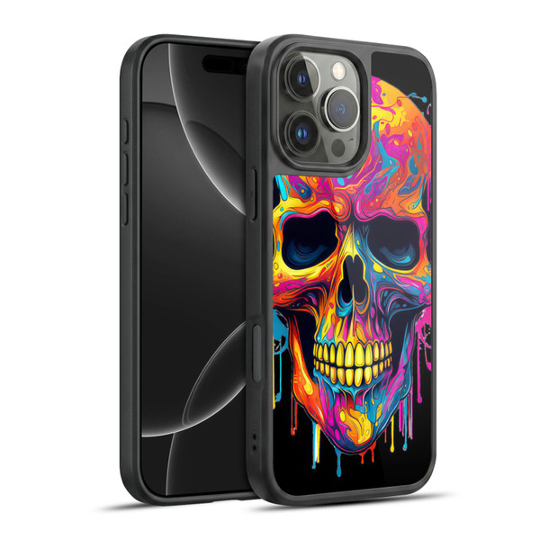 LebensArt Mix Art Rainbow Skull Gel Armour Case For Apple iPhone 16 Pro Max