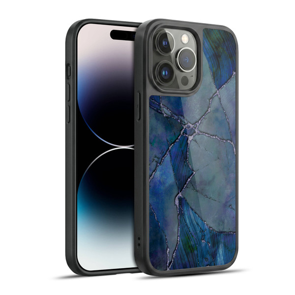 LebensArt Mineral Marble Indigo Gel Armour Case For Apple iPhone 14 Pro Max