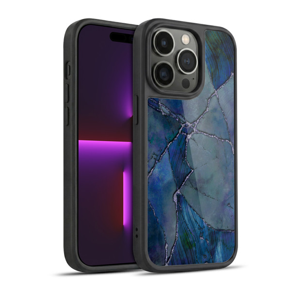 LebensArt Mineral Marble Indigo Gel Armour Case For Apple iPhone 14 Pro