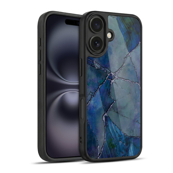 LebensArt Mineral Marble Indigo Gel Armour Case For Apple iPhone 16