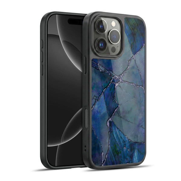 LebensArt Mineral Marble Indigo Gel Armour Case For Apple iPhone 16 Pro Max