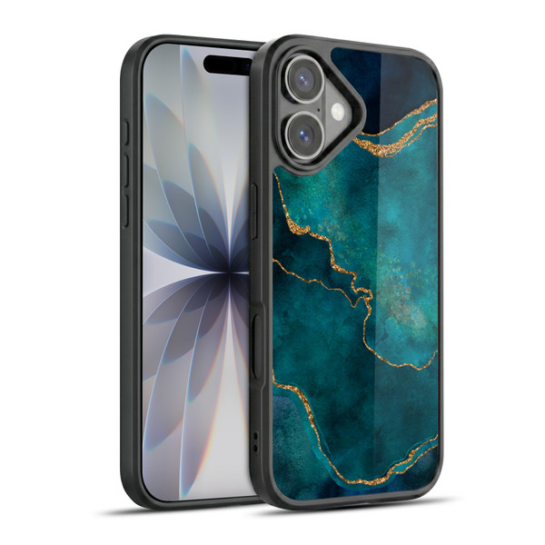 LebensArt Mineral Marble Glam Turquoise Gel Armour Case For Apple iPhone 17