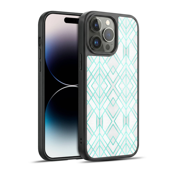 Elisabeth Fredriksson Geometric Design And Pattern Turquoise Geo Gel Armour Case For Apple iPhone 14 Pro Max