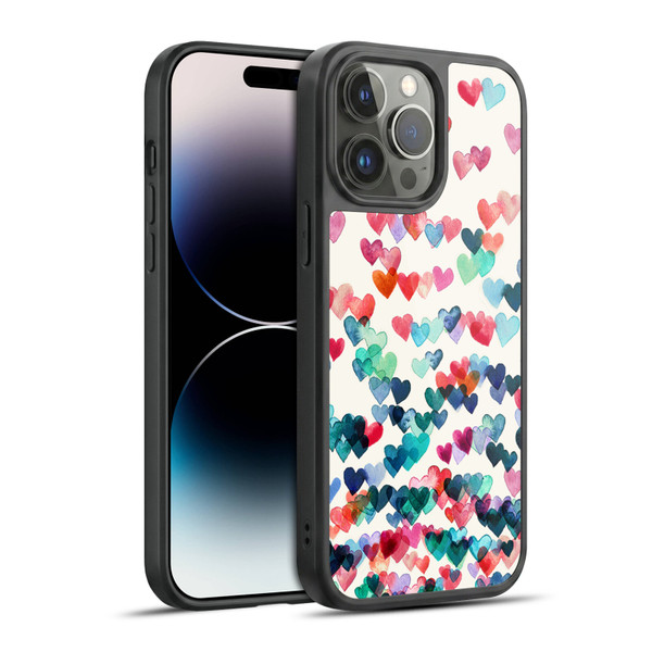 Micklyn Le Feuvre Patterns Watercolour Heart Connections Gel Armour Case For Apple iPhone 14 Pro Max
