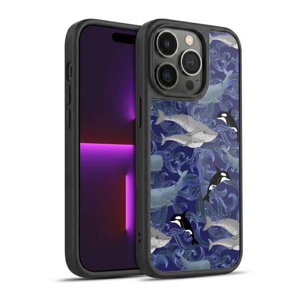 Micklyn Le Feuvre Patterns Giants in Purple Gel Armour Case For Apple iPhone 14 Pro