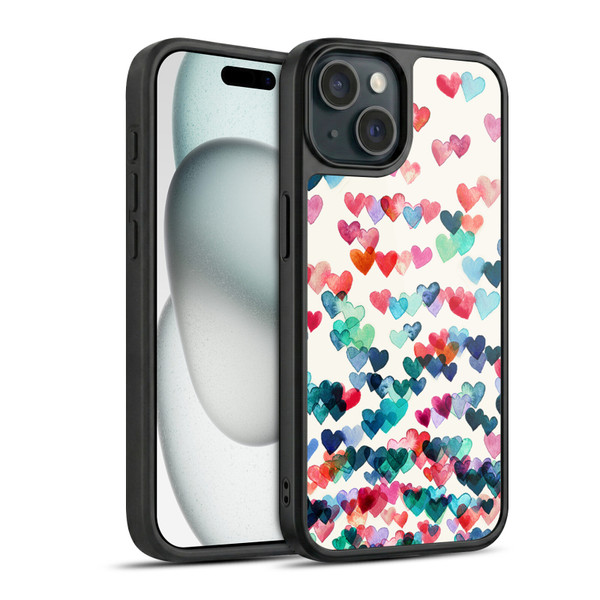 Micklyn Le Feuvre Patterns Watercolour Heart Connections Gel Armour Case For Apple iPhone 15