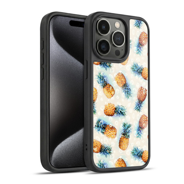 Micklyn Le Feuvre Patterns Pineapples and Crystals Gel Armour Case For Apple iPhone 15 Pro