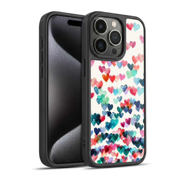 Micklyn Le Feuvre Patterns Watercolour Heart Connections Gel Armour Case For Apple iPhone 15 Pro