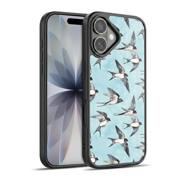 Micklyn Le Feuvre Patterns Swallow Flight Gel Armour Case For Apple iPhone 17