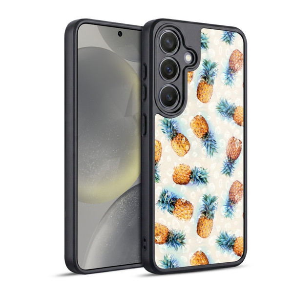 Micklyn Le Feuvre Patterns Pineapples and Crystals Gel Armour Case For Samsung Galaxy S24 5G