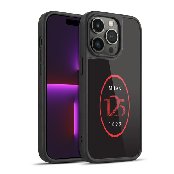 AC Milan 125th Anniversary Black Logo Gel Armour Case For Apple iPhone 14 Pro