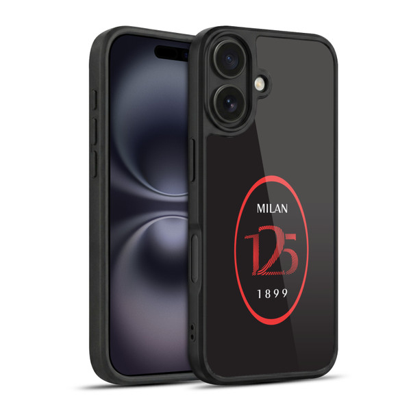 AC Milan 125th Anniversary Black Logo Gel Armour Case For Apple iPhone 16
