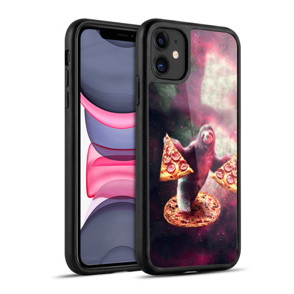 Random Galaxy Space Pizza Ride Galaxy Sloth Gel Armour Case For Apple iPhone 11