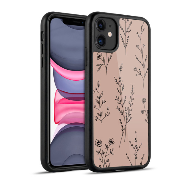 Anis Illustration Wildflowers Blush Pink Gel Armour Case For Apple iPhone 11