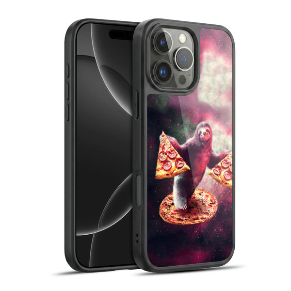 Random Galaxy Space Pizza Ride Galaxy Sloth Gel Armour Case For Apple iPhone 16 Pro Max