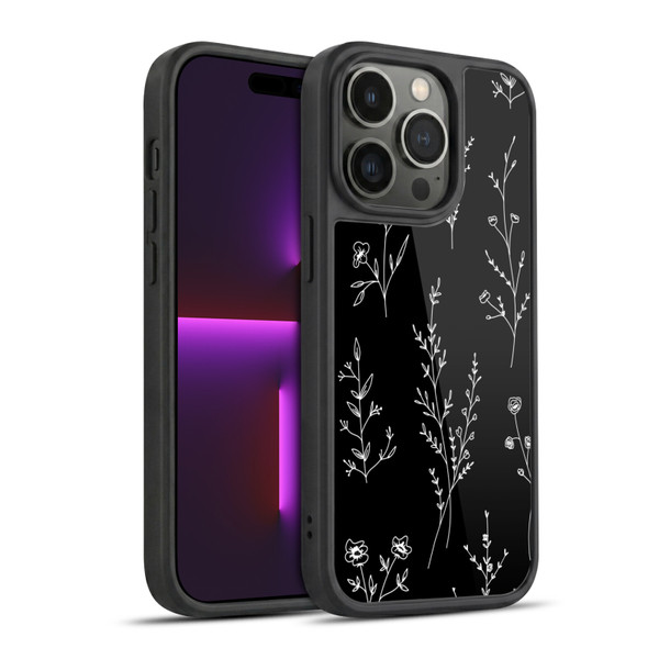 Anis Illustration Wildflowers Black Gel Armour Case For Apple iPhone 14 Pro