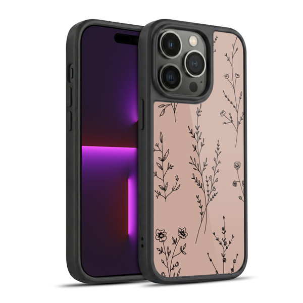Anis Illustration Wildflowers Blush Pink Gel Armour Case For Apple iPhone 14 Pro
