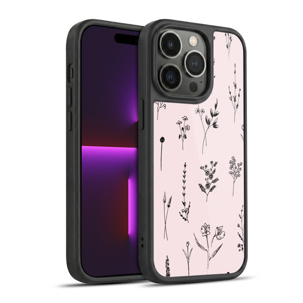 Anis Illustration Wildflowers Light Pink Gel Armour Case For Apple iPhone 14 Pro