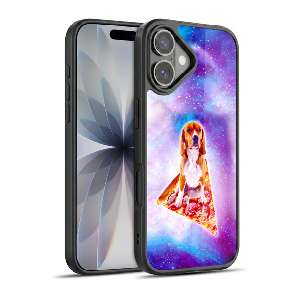 Random Galaxy Space Pizza Ride Blue Galaxy Dog Gel Armour Case For Apple iPhone 17